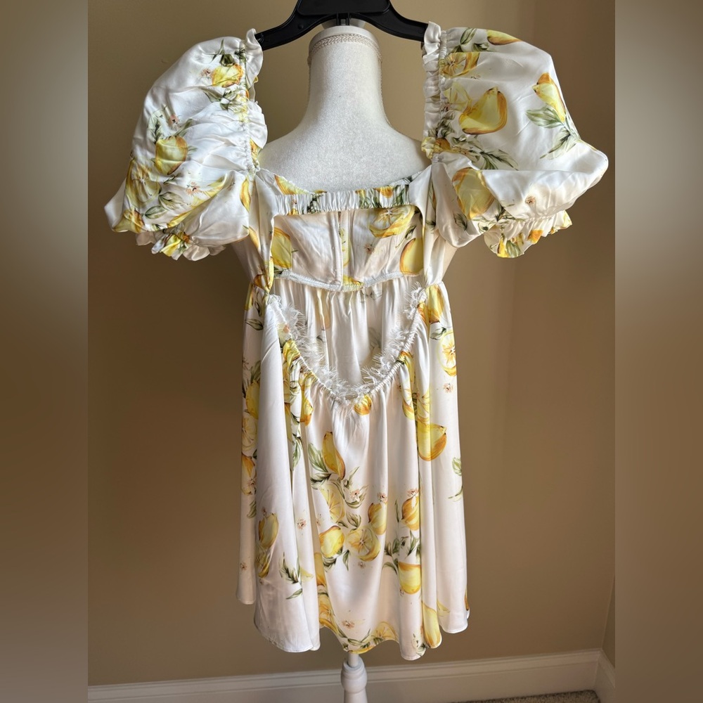 NWT For Love & Lemons Serafina Mini Dress in Lemons Print - Picture 10 of 10